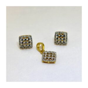 925 Silver CZ Square Jewellery Set for Women