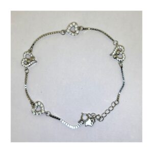 925 Silver Heart CZ Bracelet for Women